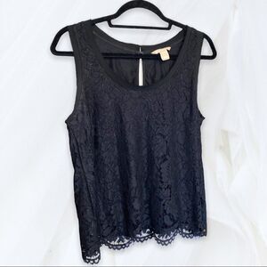 Black Lace Tank Top (S) Banana Republic